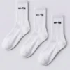 3-pack ribbade halvhöga strumpor i vitt