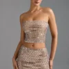 Adaia Embellished Low-Rise Micro Mini Kjolar i Almond