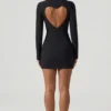 Adelia Cut-Out Heart-Detail Bodycon Miniklänning i svart