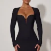 Adelia Cut-Out Heart-Detail Bodycon Miniklänning i svart