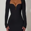 Adelia Cut-Out Heart-Detail Bodycon Miniklänning i svart