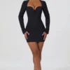 Adelia Cut-Out Heart-Detail Bodycon Miniklänning i svart
