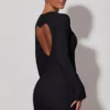 Adelia Cut-Out Heart-Detail Bodycon Miniklänning i svart