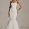Adelpha Tulle Hem Fishtail Gown i elfenben