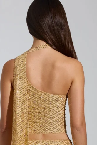 Adhara Embellished Low-Rise A-Line Micro Mini Kjolar i guld