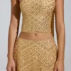 Adhara Embellished Low-Rise A-Line Micro Mini Kjolar i guld