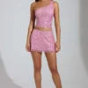 Adhara Embellished Low-Rise A-Line Micro Mini Kjolar i rosa