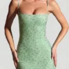 Aellin Embellished Bodycon Miniklänning i Pistachio