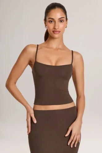 Ailany Modal Scoop-Neck Tank Top i chokladbrunt