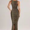Ainslee Modal Bodycon-midiklänning med fyrkantig halsringning i leopardmönster