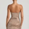 Alanni Embellished Cut-Out Miniklänning i honungsfärg