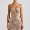 Alanni Embellished Cut-Out Miniklänning i honungsfärg