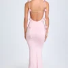 Aldona Slinky Jersey-klänning med blommig applikation i färgen Blush