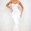 Aldona Slinky Jersey Rose Detail aftonklänning i vitt