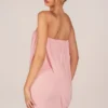 Alessandra bandeau-draperad miniklänning i blushrosa