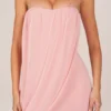 Alessandra bandeau-draperad miniklänning i blushrosa