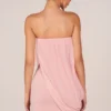 Alessandra bandeau-draperad miniklänning i blushrosa