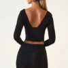 Aliz Modal Twist-Front Mid-Rise Mini Kjol i svart
