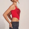 Allure Sweetheart-Neck Lace-Up Corset Top i Rose Red