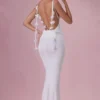 Alora Jersey Draped Gown i vitt