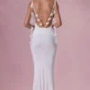 Alora Jersey Draped Gown i vitt