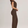 Alouette Modal One-Shoulder Jumpsuit i chokladbrunt