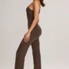Alouette Modal One-Shoulder Jumpsuit i chokladbrunt