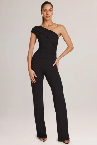 Alouette Modal One-Shoulder Jumpsuit i svart