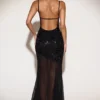 Amarelle Embellished Sweetheart-Neck Backless Gown i svart