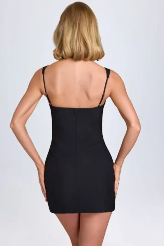 Amaria Sweetheart-Neck Micro Miniklänning i svart