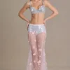 Celina Sequin Mesh Mid-Rise Mini Shorts i silver