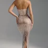 Amaya Embellished Bandeau Maxiklänning i Almond
