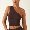 Andi Modal One-Shoulder Top i chokladbrunt