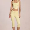 Anessa Capri-jeans med medelhög midja i citrongult