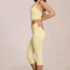 Anessa Capri-jeans med medelhög midja i citrongult