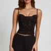 Armelia Embellished Peekaboo Cowl-Neck Top i svart