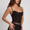 Armelia Embellished Peekaboo Cowl-Neck Top i svart