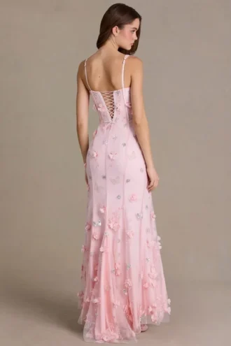 Aurelia Embellished Corset Gown i babyrosa
