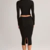 Aven Modal Mid-Rise Pencil Midi Kjol i svart