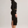 Aven Modal Mid-Rise Pencil Midi Kjol i svart