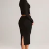 Aven Modal Mid-Rise Pencil Midi Kjol i svart