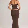 Avenley Modal Mid-Rise Fishtail Maxi Kjolar i chokladbrunt