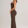 Avenley Modal Mid-Rise Fishtail Maxi Kjolar i chokladbrunt