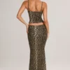 Avenley Modal Mid-Rise Fishtail Maxi Kjolar i leopardmönster
