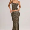 Avenley Modal Mid-Rise Fishtail Maxi Kjolar i leopardmönster