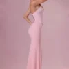 Avielle satin-korsettbrudtärneklänning i blushrosa