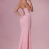 Avielle satin-korsettbrudtärneklänning i blushrosa