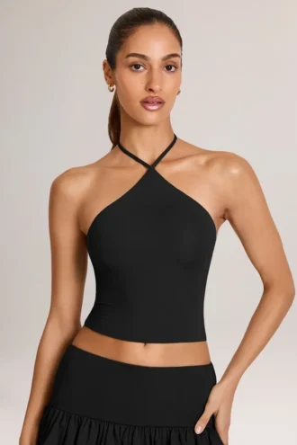 Aviora Modal halterneck-top i svart