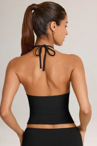 Aviora Modal halterneck-top i svart