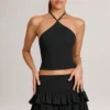 Aviora Modal halterneck-top i svart